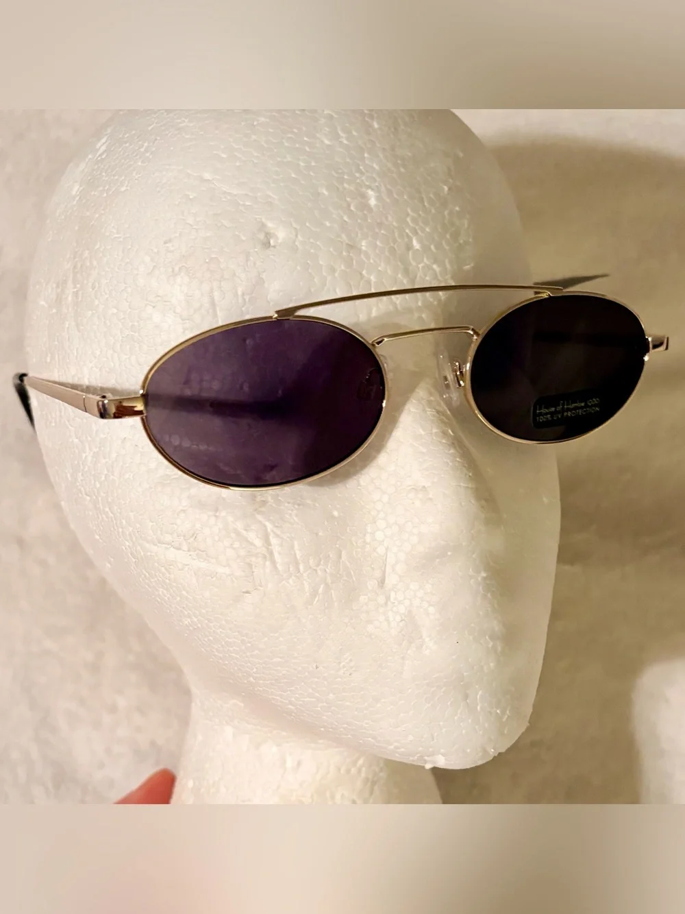 House of Harlow 1960 Gold Slim Oval Sunglasses NWT
